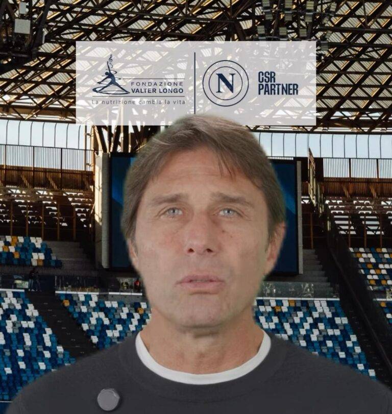 SSC Napoli e la Fondazione Valter Longo in campo per la corretta alimentazione. Conte: “Ogni partita si vince grazie al lavoro di squadra”