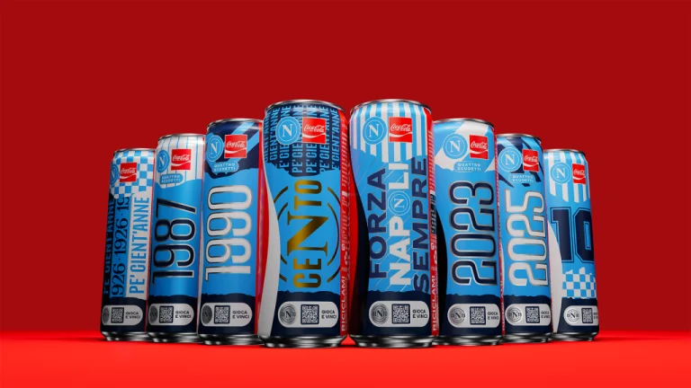 SSC Napoli X Coca-Cola, pronte 8 lattine in edizione limitata per il centenario
